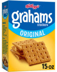 Kelloggs Grahams Crackers Original Easy Snacks 15oz Box