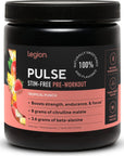 LEGION Pulse Pre Workout Supplement - All Natural Nitric Oxide Preworkout Drink to Boost Energy, Creatine Free, Naturally Sweetened, Beta Alanine, Citrulline, Alpha GPC (Caffeine Free Tropical Punch)