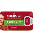 King Oscar Flat Anchovies NonGMO Kosher Certified GlutenFree 2 oz Can Pack of 3 with By The Cup Toothpick Dispenser