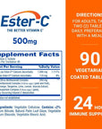 Ester-C 500 mg 24 Hour Vitamin C Tablets for Immune Support, Vitamin C Supplement, 90 Count