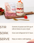 Lacsnac Strawberries and Cream Lactation Overnight Oats 1224 oz Pack of 6  Lactation Supplement for Nursing Moms made with Whole Grain Oats Flax Seeds and Brewers Yeast Promotes Lactation  Healthy Breast Milk Supply GMOfree Vegan Glutenfree