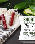 Dukes Hatch Green Chile Smoked Shorty Sausages Meat Snack Gluten Free Snack 5 OZ Bags 8 Pack