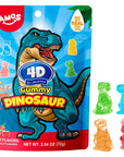 Amos 4D Dinosaur Gummy Candy Dino Treats for Kids Birthday Party Dinosaur Themed Snacks 254oz Resealable Bag Pack of 4