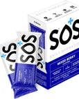 SOS Hydration Electrolyte Powder Drink Mix Packets  Daily Hydration  Energy  Added Essential Vitamins  Low Sugar  8 Servings Mixed Berry