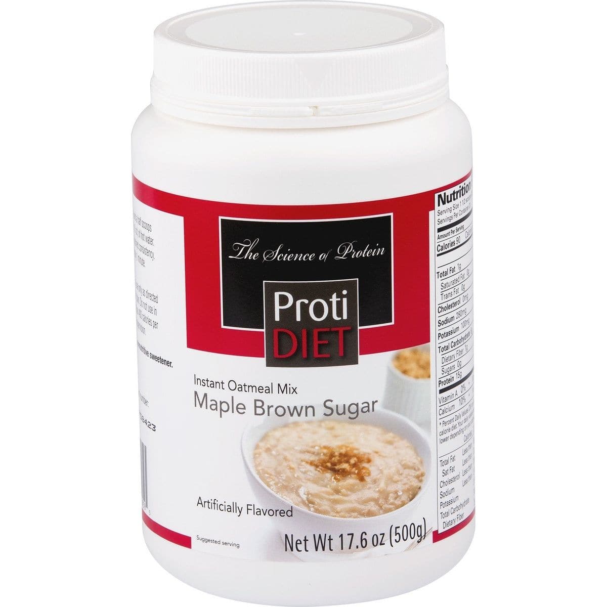 ProtiDIET Instant Oatmeal Mix 7 Pouches Simply Add Water No Sugar Meal Replacement No Trans Fat 15G Protein 90 Calories MapleBrown Sugar 176OZ