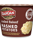 Idahoan Loaded Baked Mashed Potatoes Cup 100 Real Idaho Potatoes Microwavable GlutenFree 15 Ounce Pack of 10