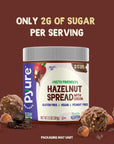 Pyure Hazelnut Spread with Cocoa 2 Net Carbs Keto Snack Gluten-Free, Peanut Free, Plant-Based Hazelnut Spread for Vegan Keto Friendly Food 13oz