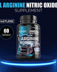 Nitric Oxide Supplement L Arginine Extra Strength - Citrulline Malate, AAKG, Beta Alanine - Premium Muscle Supporting Nitric Booster for Strength & Energy to Train Harder - 60 Capsules