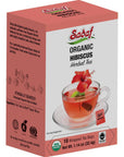 Sadaf Organic Hibiscus Tea  Organic Hibiscus Tea Bags  Ideal for Hot or Iced Tea  Té de Hibisco Orgánico  Kosher  18 Wrapped Tea Bags