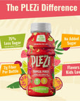 PLEZi Flavored Kids Juice Drink  Tropical Punch Fruit Juice Drink Blend  No Added Sugar 2g Fiber  Tasty Refreshing Juices for Kids  8 fl oz Pack of 12