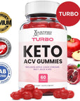 Justified Laboratories (3 Pack) Turbo Keto ACV Gummies 1000MG Vegan Non GMO with Pomegranate Juice Beet Root B12 180 Gummys