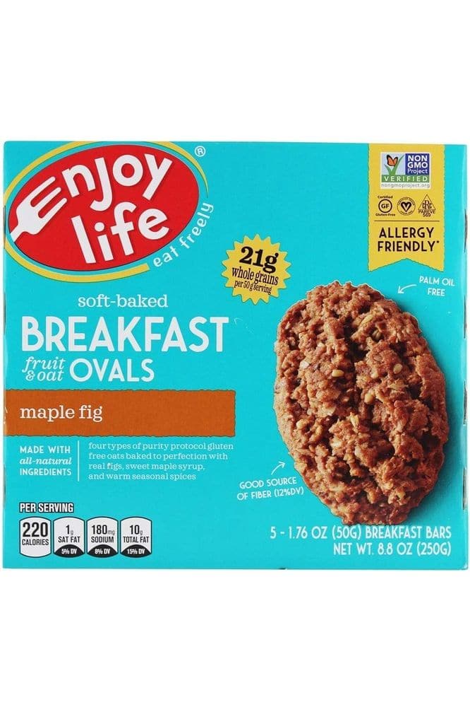 Enjoy Life Foods SoftBaked Breakfast Fruit Oat Ovals, Brown, Maple Fig, Bars, 5 Count