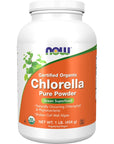 NOW Supplements, Organic Chlorella Powder with naturally occurring Chlorophyll, Beta-Carotene, mixed Carotenoids, Vitamin C, Iron and Protein, 1-Pound