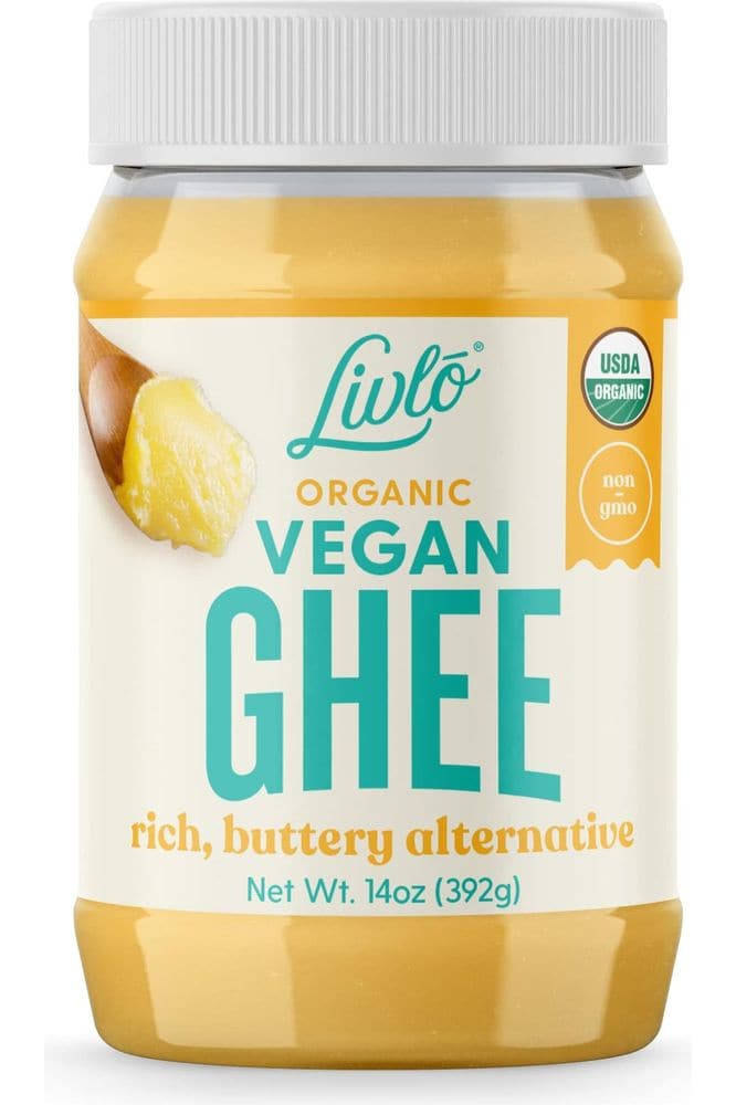 Livlo Organic Vegan Ghee - Plant Based Butter - No Refrigeration Necessary - Dairy Free, Soy Free, Gluten Free Substitute to Ghee and Butter - 14 oz.