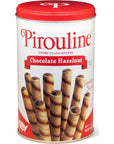 Pirouline Rolled Wafers  Chocolate Hazelnut  Rolled Wafer Sticks Crème Filled Wafers Rolled Cookies for Coffee Tea Ice Cream Snacks Parties Gifts and More  141oz Tin 1pk