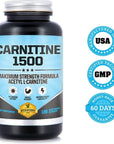 Vitamorph Carnitine 1500 - Acetyl L-Carnitine 1500mg - 120 Vegetarian Capsules