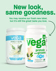 Vega Protein and Greens Protein Powder, Vanilla - 20g Plant Based Protein Plus Veggies, Vegan, Non GMO, Pea Protein for Women and Men, 1.7 lbs (Packaging May Vary)