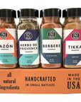 Global Spice Collection Gift Set - Nummy Nibbles World Traveler 4-Pack Herb, Spice & Seasoning Blends - No Salt, No Sugar, Whole30 Compliant, Vegan, Keto, Paleo