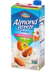 Almond Breeze Dairy Free Almondmilk Unsweetened Original 32 Oz Boxes 6 Count