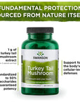 Swanson Turkey Tail Mushroom - Herbal Supplement - Natural Formula - (120 Capsules, 500 mg)