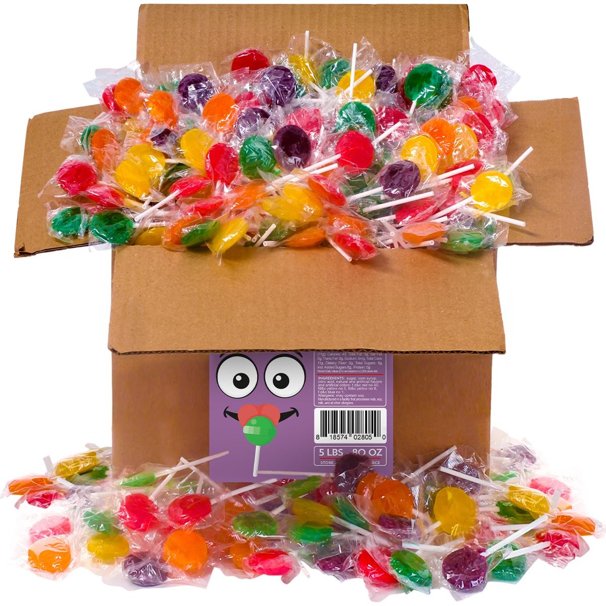 Lollipops Individually Wrapped  5 Pounds  Classic Flat Lollipops for Kids  Round Lolly Pops  Assorted Fruit Flavors Lolipops  Lollipop Candy Suckers  Bulk Parade Lollipops