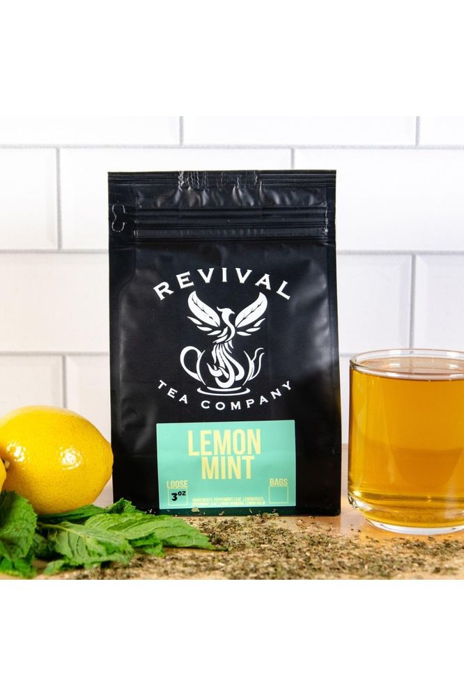 Revival Tea Company Lemont Mint Tea  Herbal Tea Blend of Peppermint Spearmint and Lemon  Caffeine Free  24 Tea Bags