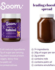 Soom Foods Chocolate Sesame Spread  12oz 2 Pack  Made with 3 Ingredients Low Sugar DairyFree NutFree GlutenFree Palm OilFree  5g Protein  Better for You Chocolate Spread