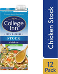 COLLEGE INN Unsalted Chicken Stock, 12 Pack, 32 oz Carton