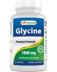 Best Naturals Glycine Supplement 1000 Mg for Energy Production, 180Count