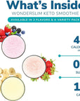 WonderSlim Keto Smoothie with C8 MCT Oil Variety Pack Low Carb No Sugar Gluten Free 7ct