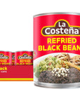 La Costeña Refried Black Beans 205 Ounce Can Pack of 12