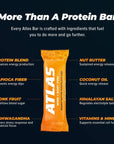 Atlas Protein Bar 20g Protein 1g Sugar Clean Ingredients Gluten Free Peanut Butter Chocolate Chip 12 Count Pack of 1