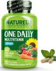 NATURELO One Daily Multivitamin for Men - with Vitamins & Minerals + Organic Whole Foods - Supplement to Boost Energy, General Health - Non-GMO - 60 Capsules - 2 Month Supply