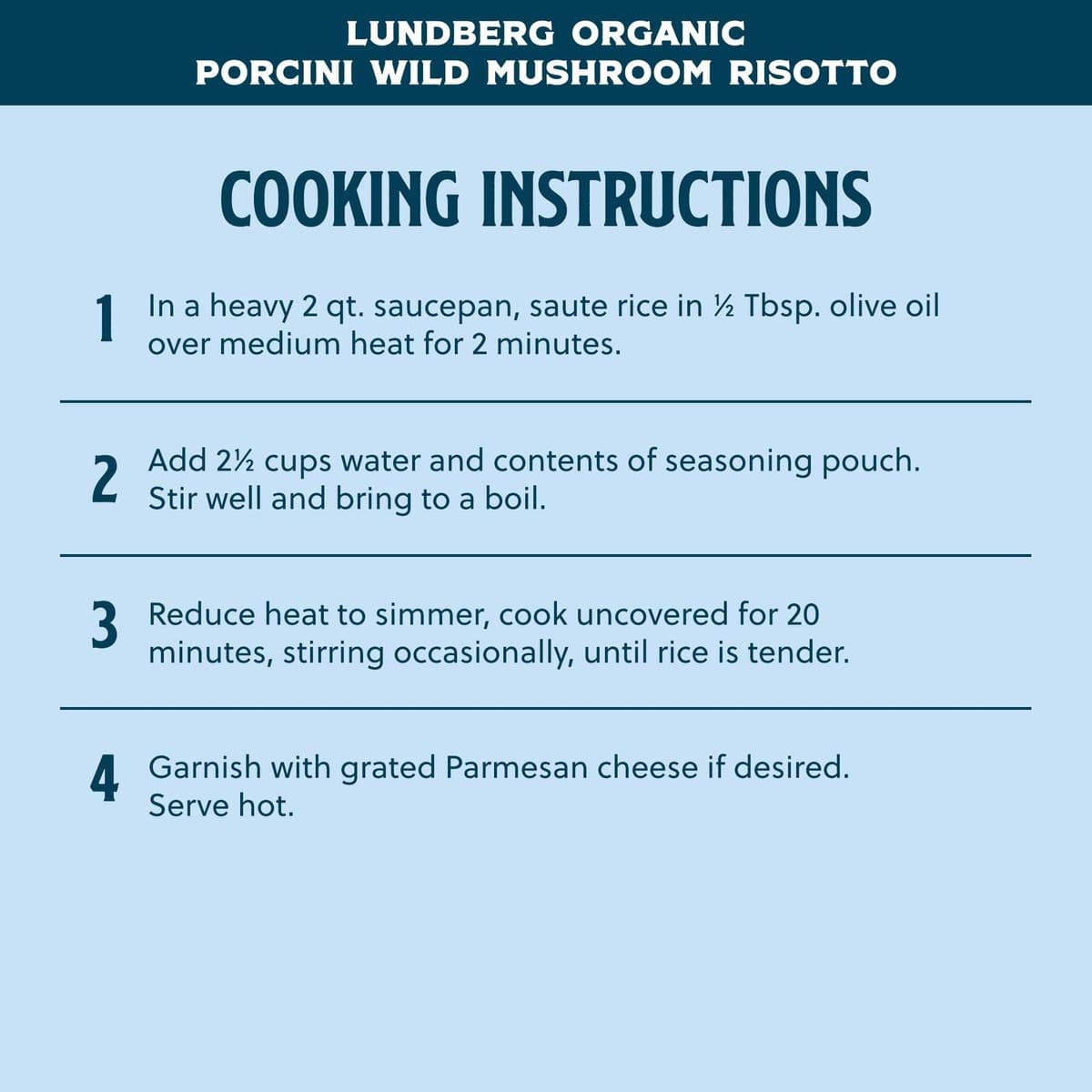 Lundberg Family Farms  Traditional Italian Risotto Porcini Wild Mushroom Convenient Side Dish 20 Minute Cook Time Pantry Staple NonGMO GlutenFree USDA Certified Organic 59 oz 6Pack