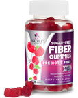 Sugar-Free Fiber Supplement Gummies for Adults - 4g Soluble Fiber per Serving - Natural Prebiotic Fiber Gummies Support Daily Digestive Health & Regularity - Plant Based & Berry Flavor - 60 Gummies