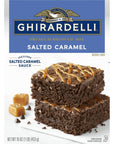 Ghirardelli Salted Caramel Premium Brownie Mix, Includes Salted Caramel Sauce, 16 oz Boxes (Pack of 12)