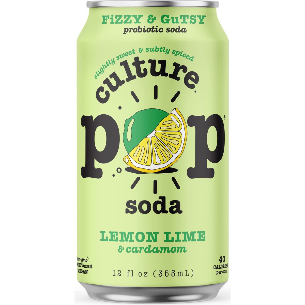 Culture Pop Soda Sparkling Probiotic  40 Calories per can Vegan NonGMO  Variety Sampler Pack  12 Fl Oz Cans Pack of 7