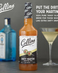 Collins Dirty Martini Mix Made With Real Olive Brine for the Bold Flavor You Need Classic Cocktail Recipe Ingredient Bartender Mixer Drinking Gifts Home Cocktail bar 32 fl oz