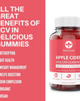 Nutriumph Apple Cider Vinegar Gummies with The Mother Vegan - Weight Loss, Detox, Immune Support, Skin, Hair and Nails - Men & Women - with Vitamin B12 & Folate - 60 ACV Gummy Vitamins