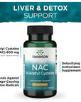 Swanson NAC N-Acetyl Cysteine - 600 mg, 100 Capsules - Antioxidant and Cellular Health Support Supplement