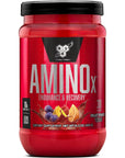 BSN Amino X Muscle Recovery & Endurance Powder with BCAAs, Intra Workout Support, 10 Grams of Amino Acids, Keto Friendly, Caffeine Free, Flavor: Fruit Punch, 30 servings (Packaging May Vary)