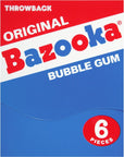 Bazooka Bubble Gum Individually Wrapped Pink Chewing Gum in Original Flavor  6 Piece MiniWallet Packs Pack of 12  Fun Old Fashioned Candy for Kids