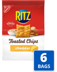 Ritz Toasted Chips, Cheddar, 8.1 Oz (Pack of 6)