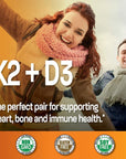 Bronson Vitamin K2 (MK7) with D3 Supplement Non-GMO Formula 5000 IU Vitamin D3 & 90 mcg Vitamin K2 MK-7 Easy to Swallow Vitamin D & K Complex, 120 Capsules