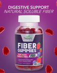 Sugar Free Fiber Gummies for Adults, Daily Prebiotic Fiber Supplement & Digestive Health Support - Supports Regularity & Digestive Health, Nature's Plant Based, Non-GMO, Berry Flavor - 120 Gummies