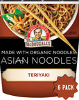 Dr McDougalls Teriyaki Noodle  Organic Asian Noodles  Vegan Ramen Noodles  Instant Ramen Noodle Cups  Vegetarian Ramen  19 Ounces  Pack of 6