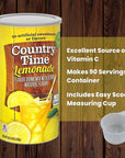 Global Basics 2 Pack of 825 oz Country Time Lemonade Mix  2 Canisters 165 oz TOTAL  Includes A Global Basics Reusable Straw Set