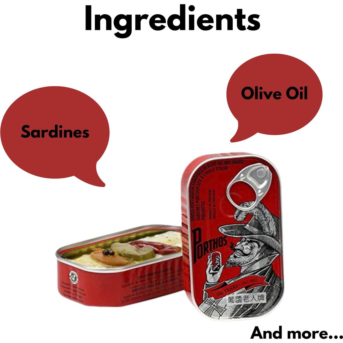 Spiced Sardines in hot olive Oil 3 tins x 125 g Porthos  Portugal