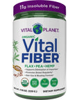 Vital Planet - Vital Fiber Powder, Soluble and Insoluble Fiber Supplement with Flax, Pea and Hemp, Organic Daily Dietary Supplement Supports Gut Digestive Regularity 7.76 oz