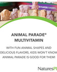 NaturesPlus Animal Parade Children's Chewable Multivitamin - 180 Animal-Shaped Tablets - Natural Assorted Flavors - Vegetarian, Gluten Free - 90 Servings